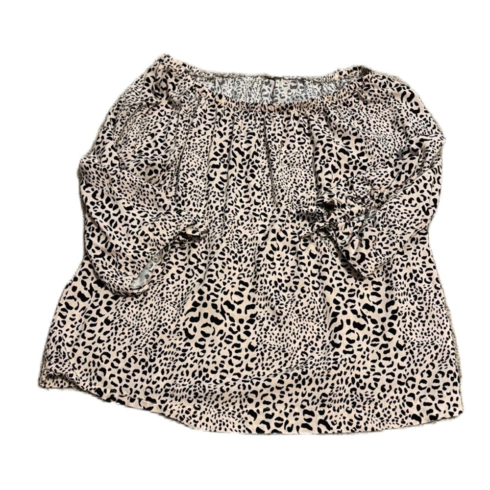 Cooper and Ella L animal print off the shoulder top